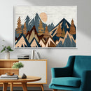 Abstract Wood Panel Effect Mountain Range Top Wall Art
