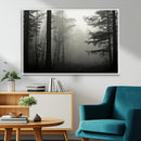 Misty Forest Wall Art Premium Canvas Print a Foggy and