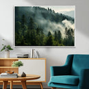 Misty Forest Wall Art Premium Canvas Print a Foggy and