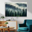 Captivating Misty Forest Wall Art Premium Canvas Print a