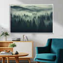 Misty Forest Wall Art Premium Canvas Print a Foggy and