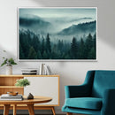 Captivating Misty Foggy Forest Wall Art Premium Canvas Print
