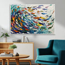 Modern Abstract Fish Shoal Wall Art Canvas Print, Colorful by MyGreatCanvas | Canvas Wall Art Prints | Photo Prints & Wall Decor