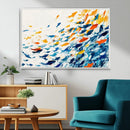 Abstract Fish Shoal Wall Art Canvas Print, Colorful Fish