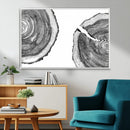 Abstract Large Tree Rings – Minimalist Black and White Wood