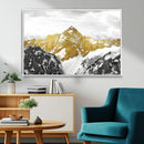Gold Abstract Mountains Wall Art Print on Canvas, Nature