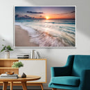 Sunset Beach Wall Art – Soothing Coastal Landscape, Ready to