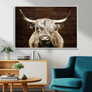 Highland Cow Wall Art Canvas Print, Rustic Farmhouse Decor,