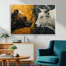 Bear and Bull Wall Art Canvas Print – Abstract Animal by MyGreatCanvas | Canvas Wall Art Prints | Photo Prints & Wall Decor