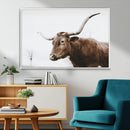 Rustic Bull Wall Art Canvas Print – Modern Longhorn