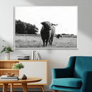 Black and White Highland Cow Wall Art Canvas Print | Rustic by MyGreatCanvas | Canvas Wall Art Prints | Photo Prints & Wall Decor