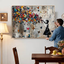Banksy Wall Art - Banksy Girl and Butterfly Explosion Wall