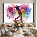Colorful Golfer Swing Wall Art Canvas Print - Ready to Hang,