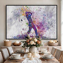 Watercolor Golf Swing Wall Art Canvas Print | Vibrant