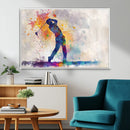 Watercolor Golf Swing Wall Art Canvas Print | Vibrant