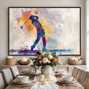 Watercolor Golf Swing Wall Art Canvas Print | Vibrant