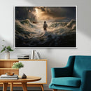 Jesus Walking on Water Wall Art Canvas Print - Religious