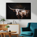 Texas Longhorn Wall Art Canvas Print | Western Ranch Decor |