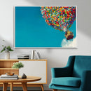 Carl Fredricksen, Up Movie Wall Art, Colorful Balloon House