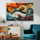 Abstract Wave Wall Art | Ready to Hang Framed Canvas Print |