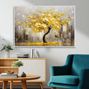 Golden Tree Canvas Print | Abstract Wall Art for Modern