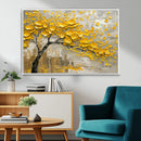 Yellow Blossom Tree Canvas Wall Art - Floral Abstract Modern