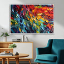 Vibrant Abstract Leaf Wall Art Canvas Print | Bold Colorful