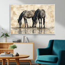 Chinese Style Abstract Black Horses Wall Art Canvas Print - by MyGreatCanvas | Canvas Wall Art Prints | Photo Prints & Wall Decor