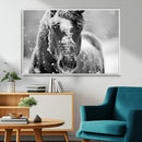 Black and White Horse Winter Wall Art | Ready to Hang and