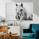 White Horse Wall Art | Ready to Hang and Framed | Winter