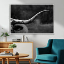 Cow Longhorn Wall Art | Black and White Print | Ready to by MyGreatCanvas | Canvas Wall Art Prints | Photo Prints & Wall Decor