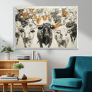 Farmhouse Wall Art | Western Longhorn Cattle Canvas Print | by MyGreatCanvas | Canvas Wall Art Prints | Photo Prints & Wall Decor