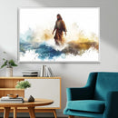 Watercolor Jesus Walking Wall Art Print, Jesus Water Canvas