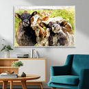 Curious Cows Farmhouse Wall Art | Ready to Hang and Framed