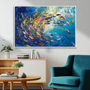 Colorful Swirling Fish School Wall Art Canvas Print |