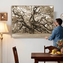 Sepia Framed Angel Oak Tree Wall Art - 3-Panel Canvas