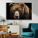 Grizzly Brown Bear Canvas Wall Art, Wildlife Animal Canvas
