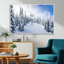 Winter Ski Lift Wall Art Print - Landscape Wall Art | Snowy