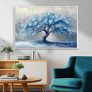 Abstract Blue Tree Art Canvas Print, Majestic Tree Wall Art