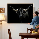 Texas Black Longhorn Bull Wall Art Canvas Print - Western by MyGreatCanvas | Canvas Wall Art Prints | Photo Prints & Wall Decor
