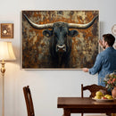 Longhorn Texas Cow Bull Wall Art | Rustic Farmhouse Canvas by MyGreatCanvas | Canvas Wall Art Prints | Photo Prints & Wall Decor