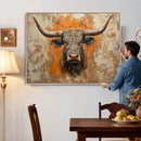Abstract Cow Longhorn Bull Wall Art Canvas Print - Rustic by MyGreatCanvas | Canvas Wall Art Prints | Photo Prints & Wall Decor