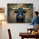 Texas Western Wall Art Canvas Print - Abstract Cow Longhorn by MyGreatCanvas | Canvas Wall Art Prints | Photo Prints & Wall Decor