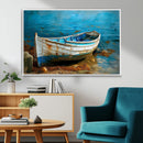 Vintage Boat on Tranquil Waters | Coastal Wall Art for