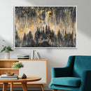 Golden Forest Abstract Wall Art | Dark Forest with Gold