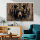 Rustic Grizzly 399 Wall Art | Triptych Canvas Print | Rustic