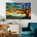 Vibrant Mosaic Tree of Life Wall Art | Stained Glass Style