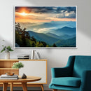 Sunrise Over Mountain Range Wall Art Canvas Print, Farmhouse
