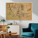 Middle Earth Map Canvas Wall Art – Vintage Fantasy Map