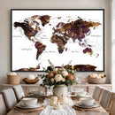 World Map Canvas Print – Detailed Map of the World Wall Art